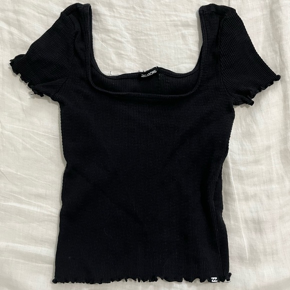 Billabong Square Neck Ribbed Top (Black) - Picture 2 of 2